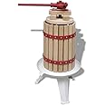 'vidaXL Easy-to-Use Fruit and Wine Press, 6L Capacity, Made from Solid Oak Wood, Robust & Durable Construction, Ideal for Grapes and Apples, Convenient One-Person Use