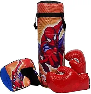 Ruhani Boxing Punching Bag KIT with 2 Gloves & 1 Head Guard for Kids Boxing by Ruhani Toys & Gift Gallery (Spiderman)