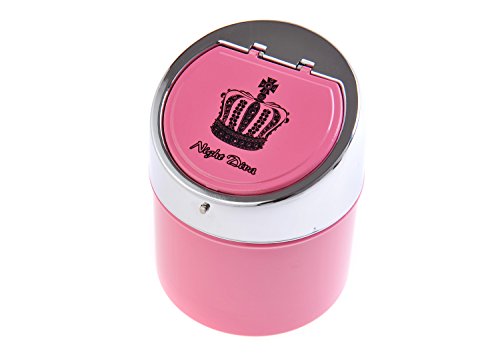 Quantum Abacus Stylischer Windaschenbecher aus Zinklegierung, mit Aufschrift "Night Dive" und Kronensymbol, pink / poliertes Metall, Mod. 982BC-02 (DE)