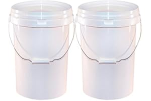 SMART TECH CAR CARE 2x 20 Litre White Plastic Wash Bucket - 2 Bucket Wash System - Car Wash Bucket/Pail
