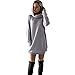 Produktbild Damen Kleid Sunday Frauen Winter Strickkleid Rollkragenpullover Mode Bodycon Minikleid (Grau, S)