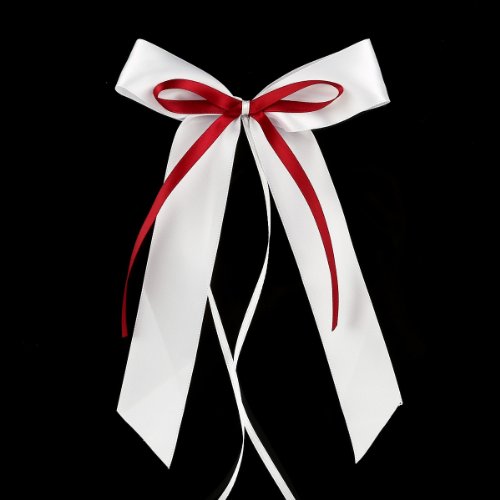 10 Weiss&Weinrot Antennenschleifen Schleifen Autoschmuck Autoschleifen Deko Hochzeit Party - 4