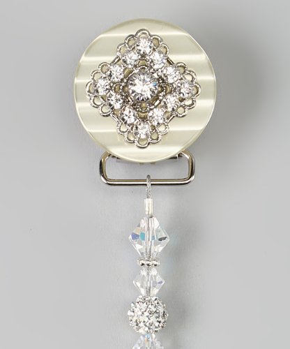 Crystal Dream White Beaded Luxury Dummy Holder (CSHW)