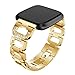 Produktbild AmaSells für Fitbit Versa Lite Uhr Intelligent Uhr Smart Watch Mode Ersatz Sport D-Wort Kristall Metall Uhrenarmband Armband (Gold)