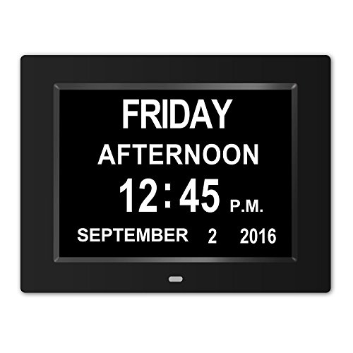New-Silk Road Digitale Wecker Memory Loss Digital Calendar Day Clock with Extra Large Non-Abbreviated Day & Month – Perfect for Seniors -Black - 2