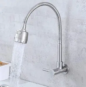 EVER MALL Sink Tap Flexible Softy with Double Flow Faucet || Bathroom Accessories Chrome Medium