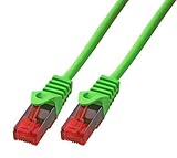 Ethernet-Kabel Netzwerkkabel - 2 x RJ45-Stecker LAN Stecker , vergoldete Kontaktflächen , mit angespritzter robuster Knickschutztülle - Knickschutz , hochwertiger Innenleiter , Längenangabe am Stecker
