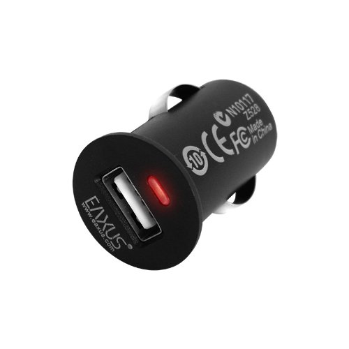 EAXUS 50940 Mini Car Charger Adapter USB / Kfz-Ladeadapter für Handys, MP3 Player schwarz
