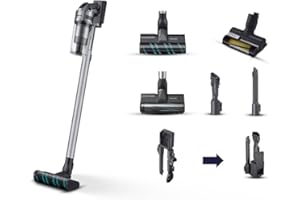 Samsung Scopa Elettrica VS20B75ACR5/WA Jet 75E Complete, Potenza 200W, Aspirapolvere Senza Filo, Fino a 60 Min di Autonomia