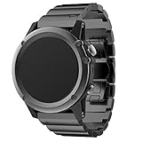 Garmin Fenix 3 / HR Armband, OverDose Metall Edelstahl Armband Armbandband für Garmin Fenix 3 / HR (Schwarz)