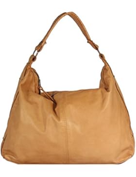 Roccas - Leder große Schultertasche Hobobag URBAN BAG Damen Handtaschen Shopper Henkeltaschen Beuteltasche 42x32x10...