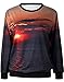 Thenice Women's Digital Print Pullovers Sweatershirts T Shirts (Seaside sunrise)