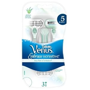 Gillette Venus Embrace Sensitive Women's Disposable Razors with 3 Blades