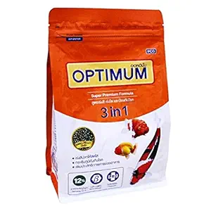 Optimum All Life Stages 3 in 1 Super Formula Fish Food for Carp, Goldfish and Cichlid Spirulina 12% Floating Type Small Pellet, 400 g