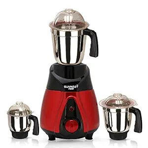 Sunmeet NBTLBR21 750-Watt Mixer Grinder with 3 Jars (1 Wet Jar, 1 Dry Jar and 1 Chutney Jar) - BlackRed Make in India (ISI Certified)