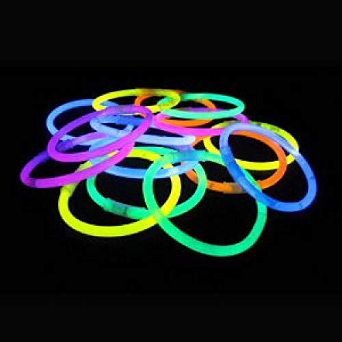 braccialetti luminosi,100 8 "Glow Sticks, colori assortiti Luce Up Glow Stick collane braccialetto LED lampeggiante luce neon per partito, Matrimonio, Natale e Dancing Club