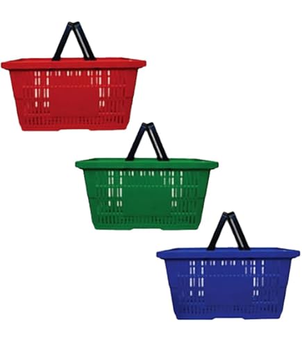 Retail Shop Supermarkets Basket Plastic Shopping Basket With Wheels And - View #6