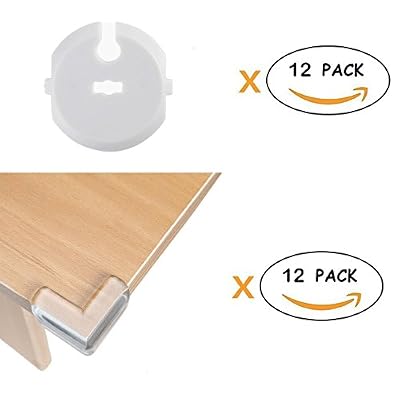 Wemk Pack de Securité pour Enfants/ bébés comprenant: Des Caches Prises (12 pièces) avec 3 clés et des Protections d'Angles de Table (12 pièces) Adhésif