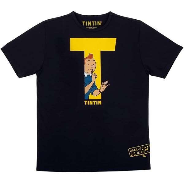 T-shirt Tintin 100% Coton - Motif "Les Cigares Du Pharaon" Kaki (2022) - Taille XXL - Moulinsart Officiel