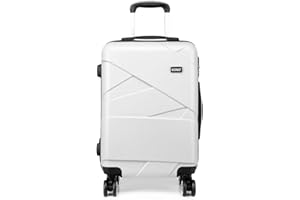 KONO Valigia da Viaggio Leggera del Carrello Rigido Bagagli con la Valigia di 4 Ruote, 20 pollici,Beige