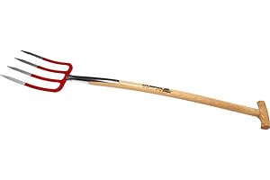 UNBEKANNT Krumpholz Spatengabel m. Schienenzwmit Eschen-T-Stiel