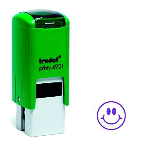 Trodat Printy 4921 - Sello autoentintable para profesor  dise  o de caritas sonrientes   verde