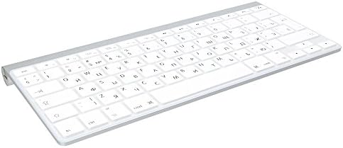 Jewado Silicone Keyboard Protector Cover for MacBook, Air &amp; Pro 13 15 17 Air 13 Inch, with EU/US Enter (German, Russian, English-Russian, English-Arabic, Clear) White Russisch-Englische (EU-Enter)