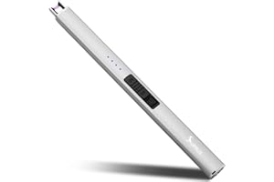 SUPRUS Electric Lighter Arc Windproof Flameless USB Lighter Rechargeable Lighter with Safety Lock for Candle BBQ Camping (Silver)