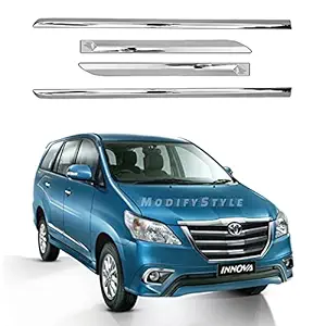 ModifyStyle Side Beading/Side Cladding/Door Garnish/Door Protector Chrome Suitable for Toyota Innova (2013 to 2015) Type 4 (Set of 4pcs)