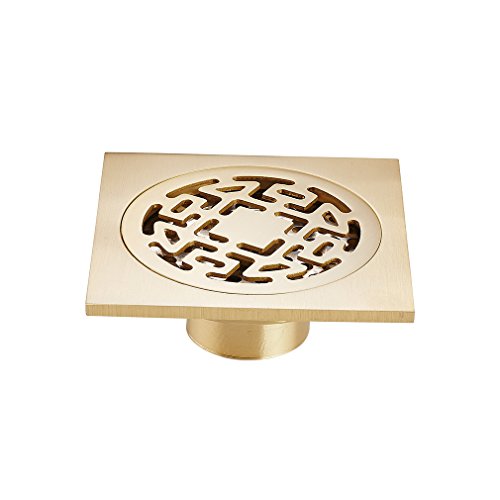 2 Jahre Garantie Auralum® Hochwertiger gold Bodenablauf Duschablauf 10*10cm aus Kupfer Rostenfrei - 3