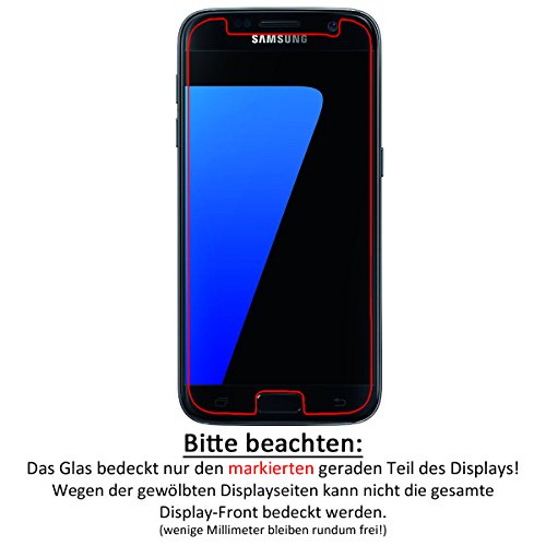 wortek Premium Schutzfolie Samsung Galaxy S7 Panzerglas 9H Schutzglas Echt Panzer Display Glas 0,3mm dünn (Glas bewusst etwas kleiner als sichtbares Display!) - 2
