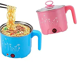 TONSYL Electric Multifunction Cooking Pot 1.8 Litre Multi Purpose Cooker Mini Electric Cooker Steamer Cook pots for Cook Noodles/hot Pot/Rice Porridge for Home, Office and Travel (Multicolors)