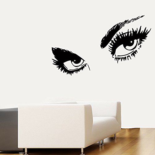 Preisvergleich Produktbild Frauen Augen Wandtattoos Kunst Vinyl Wandbild Schlafzimmer Wandaufkleber Geschnitzte schönheit Augen Walllpape 30 * 80 CM