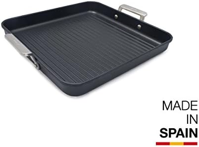 ValiraAire - Grill Premium 23x23 cm Made in Spain, Cast Aluminium Multi-Layer Non-Stick with Titanium, Suitable For Induction