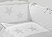 Vizaro - Spanish Tríptico - 3 Piece Bedding Set of Sheets for COT - 100% premium quality luxury cotton - Great Laced Star Collection - White & Grey Colours - Tested against harmful substances - Made in EU