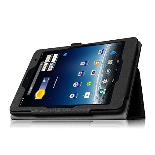 Fintie Medion Lifetab S7852 (MD 98625) / S7851 (MD 98675) Hülle Case – Folio Kunstleder Schutzhülle Tasche Cover Etui mit Ständerfunktion und Stylus-Halterung für MEDION LIFETAB S7852/S7851(19,9 cm 7,85″) Tablet-PC, Schwarz - 7