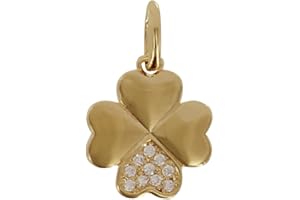 LES POULETTES BIJOUX - Pendentif Trèfle Plaqué Or et Une Pétale de Strass