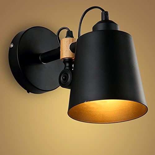 Nblyl Modern Single Wall Light Black Adjustable Beam Angle Iron Wall Lighting Wall Lamp Creative Hotel Loft Living Room Kitchen Dining Room Wandleuchte E27 (No Bulb)