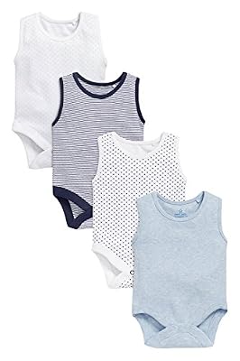 next Garçon Bébé Lot De Quatre Débardeurs Bleus (0 À 3 Ans)