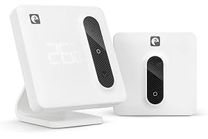 Garza Smart - Termostato Wi-Fi Inteligente para Caldera y Calefacción, con Adaptador, Medidor Consumo, Control táctil, Detección Ventanas Abiertas, Control App y Voz, Alexa/Google, 401367G