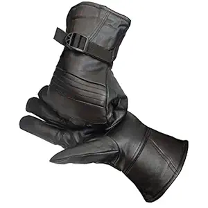 Generic Leather Winter Bike Riding Gloves (Black, Large)