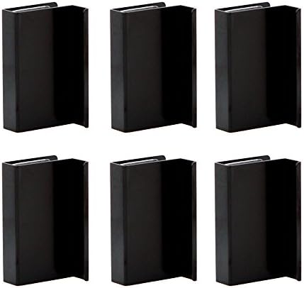 6 x Black Sliding Glass Door Finger Pulls
