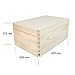 VENKON - All-Purpose Wooden Box with Lid for Storage - Pinewood natural untreated - 40 x 30 x 24 cm