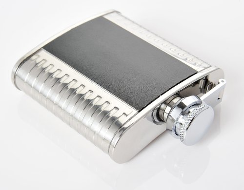 Monumentum Flachmann aus Edelstahl Black-Silver 3 oz. (90 ml), Schraubverschlussdeckel, Farbe Schwarz-Silber (1851 DE)