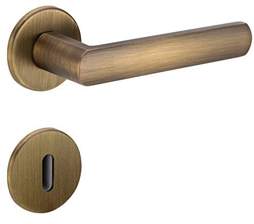 Preisvergleich Produktbild Rosettengarnitur Messing Türbeschlag Antik Bronze Tügriff für Zimmertüren - Modell LUCE / Drückergarnitur PZ - Profilzylinder / Baubeschläge von GedoTec®