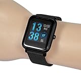 IGEMY AMAZFIT Retro Ersatz Armband, Lederband für Xiaomi Huami Amazfit Bip Jugenduhr (Schwarz)