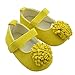 DEHANG Baby Girls Sandals Toddlers Yellow Flower Non-slip Soft Sole Crib Shoes Yellow 6-9 Month