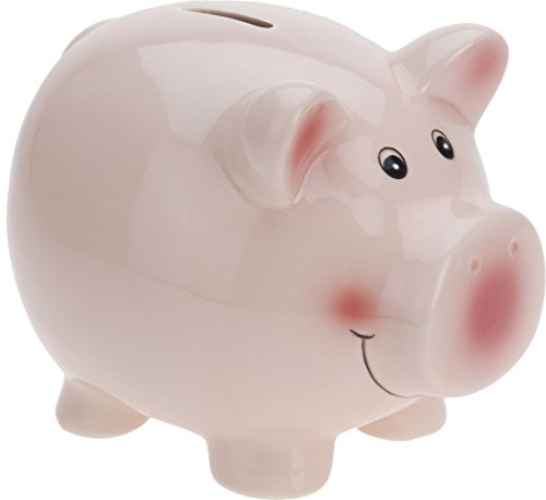 Preisvergleich Produktbild Rosa Sparschwein aus Keramik, leerbar. Höhe: 9cm