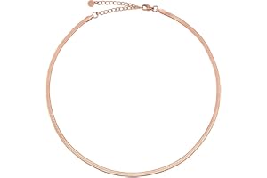 Ormkedja kvinnor - platt halsband utan hänge i silver, guld, roséguld I ormkedja (3 cm bred) tillverkad av vattentätt rostfri