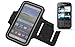 Produktbild K-S-Trade Für Blackberry Classic Neopren Jogging Armband Sportarmband Oberarmband schwarz für Blackberry Classic mit Reflektor Streifen. Fitness Lauf Armband